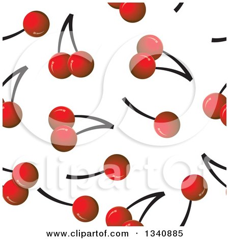 Clipart of a Seamless Cherry Background - Royalty Free Vector Illustration by ColorMagic