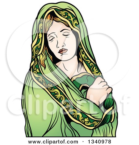 Clipart of a Virgin Mary 2 - Royalty Free Vector Illustration by dero