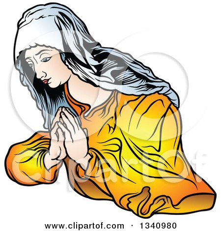 Clipart of a Praying Virgin Mary 3 - Royalty Free Vector Illustration by dero
