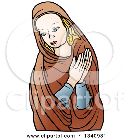 Clipart of a Praying Virgin Mary 2 - Royalty Free Vector Illustration by dero