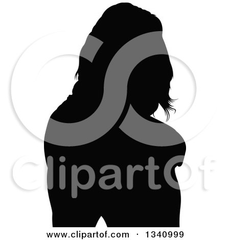 Clipart of a Black Silhouetted Pary Woman - Royalty Free Vector Illustration by dero