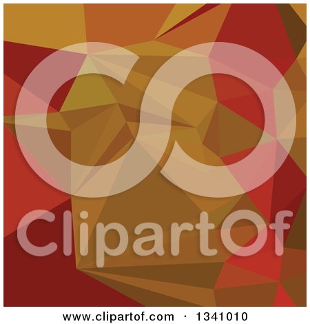 Clipart of a Low Poly Abstract Geometric Background of Tenne Tawny Orange - Royalty Free Vector Illustration by patrimonio