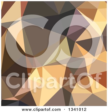 Clipart of a Low Poly Abstract Geometric Background of Bole Brown - Royalty Free Vector Illustration by patrimonio