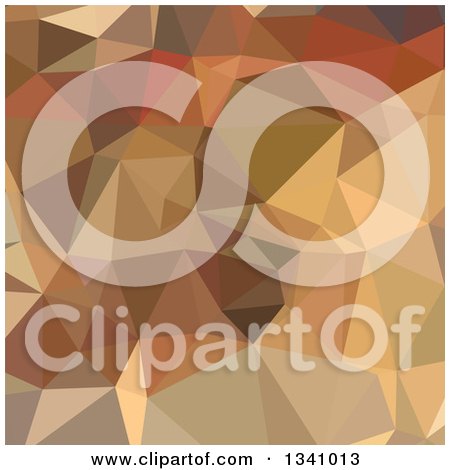 Clipart of a Low Poly Abstract Geometric Background of Camel Brown - Royalty Free Vector Illustration by patrimonio