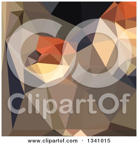Clipart of a Low Poly Abstract Geometric Background of Cool Black Brown Blue - Royalty Free Vector Illustration by patrimonio