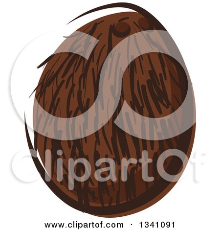 Clipart of a Cartoon Coconut 2 - Royalty Free Vector Illustration by Vector Tradition SM