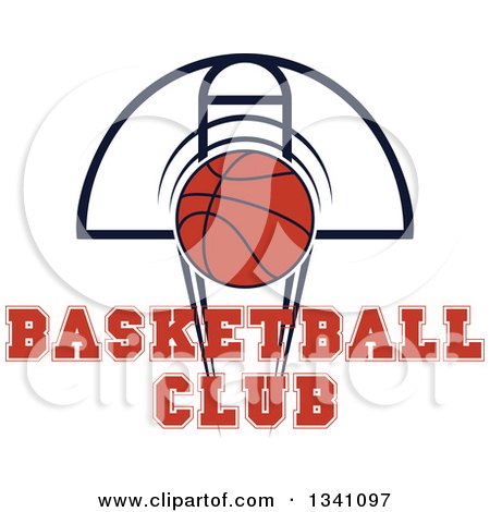 Clipart of a Basketball and Hoop with Text - Royalty Free Vector Illustration by Vector Tradition SM