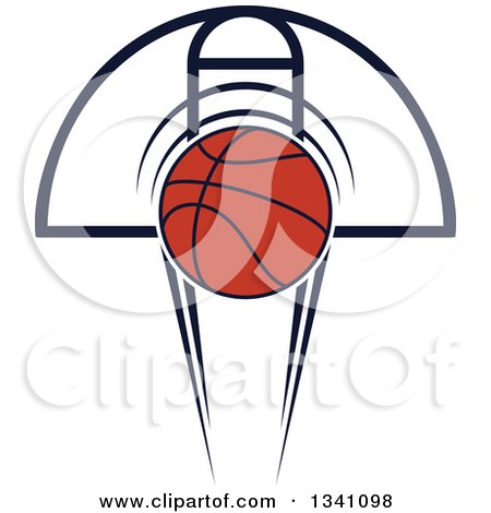 Clipart of a Basketball and Hoop - Royalty Free Vector Illustration by Vector Tradition SM