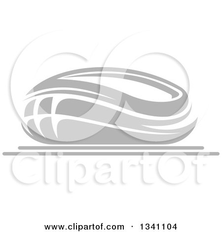 Clipart of a Grayscale Sports Stadium Building 4 - Royalty Free Vector Illustration by Vector Tradition SM