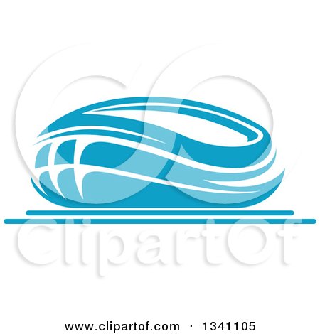 Clipart of a Blue Sports Stadium Building - Royalty Free Vector Illustration by Vector Tradition SM