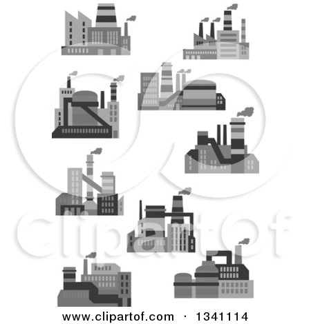 Clipart of Plant Factory Buildings - Royalty Free Vector Illustration by Vector Tradition SM