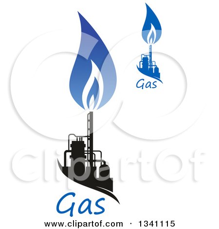 Clipart of Black and Blue Natural Gas and Flame Designs with Text 20 - Royalty Free Vector Illustration by Vector Tradition SM