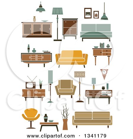 Clipart of Retro Household Furniture 7 - Royalty Free Vector Illustration by Vector Tradition SM