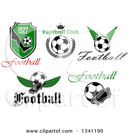 Clipart of Football Soccer Sports Designs - Royalty Free Vector Illustration by Vector Tradition SM