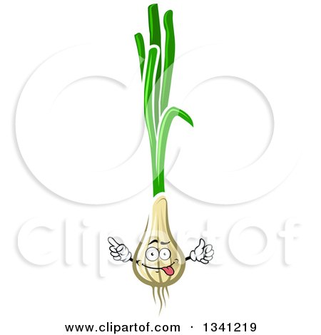 Clipart of Cartoon Green Onions or Scallions Character - Royalty Free Vector Illustration by Vector Tradition SM