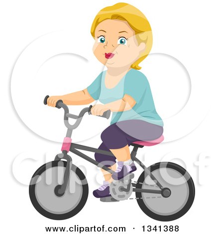 Cartoon Of A Boy And Girl Riding A Bike Together - Royalty Free Vector  Clipart by BNP Design Studio #1131601