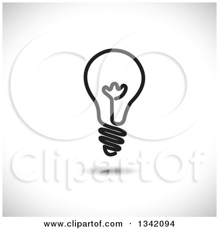 Clipart of a Black Light Bulb over Shading - Royalty Free Vector Illustration by ColorMagic
