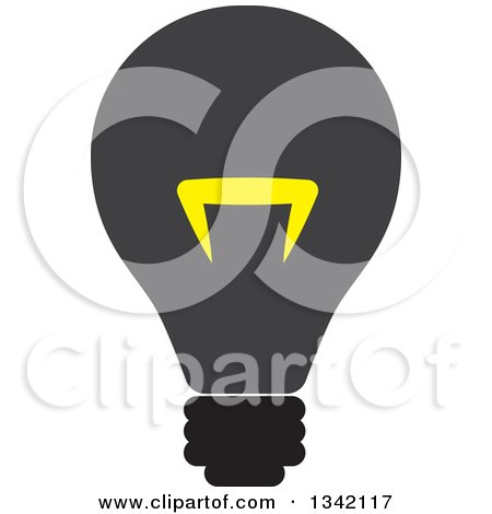 Clipart of a Gray Black and Yellow Light Bulb - Royalty Free Vector Illustration by ColorMagic