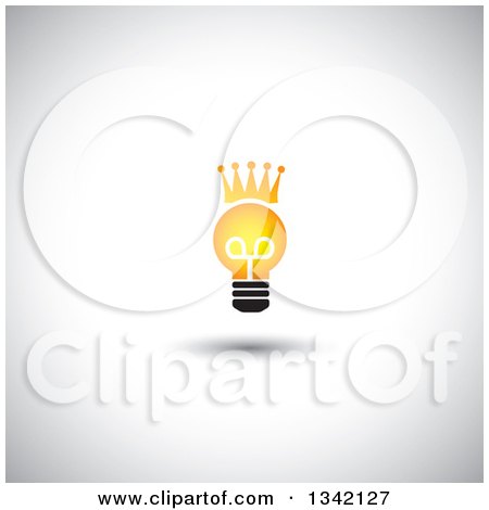 Clipart of a Crowned Light Bulb over Shading - Royalty Free Vector Illustration by ColorMagic