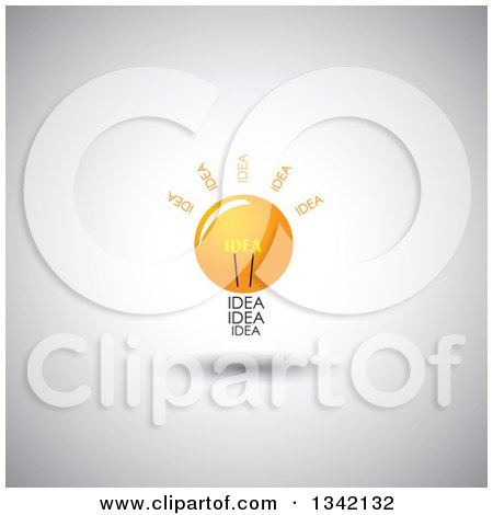 Clipart of a Light Bulb with Idea Text over Shading - Royalty Free Vector Illustration by ColorMagic