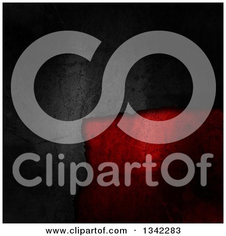 Clipart of a Background of Broken Dark Concrete or Metal Revealing Red - Royalty Free Illustration by KJ Pargeter