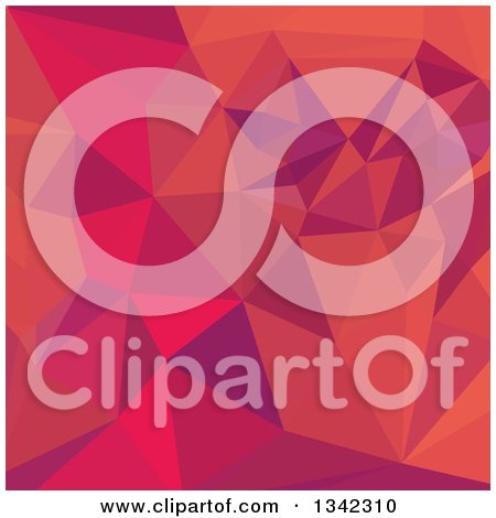 Clipart of a Low Poly Abstract Geometric Background of Jazberry Jam Red - Royalty Free Vector Illustration by patrimonio