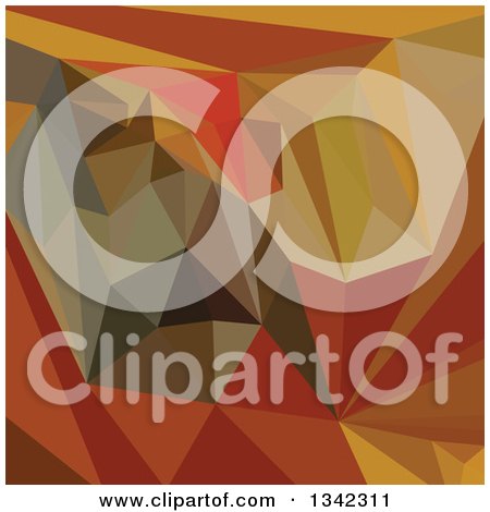 Clipart of a Low Poly Abstract Geometric Background of Mahogany Brown - Royalty Free Vector Illustration by patrimonio
