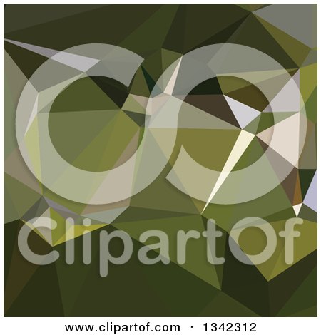 Clipart of a Low Poly Abstract Geometric Background of Hunter Green - Royalty Free Vector Illustration by patrimonio