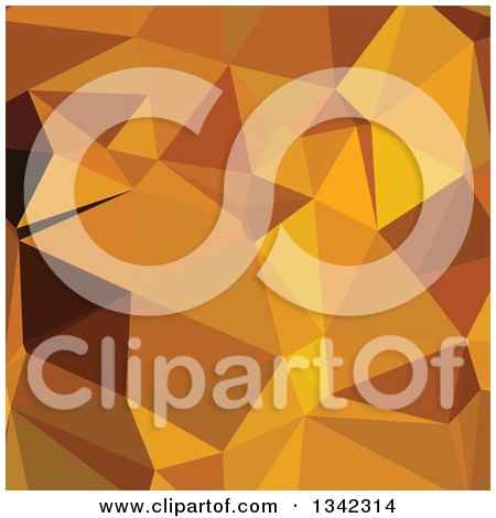 Clipart of a Low Poly Abstract Geometric Background of Dark Tangerine - Royalty Free Vector Illustration by patrimonio