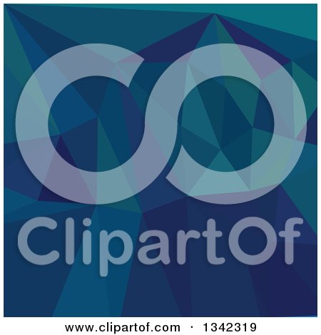 Clipart of a Low Poly Abstract Geometric Background of Medium Teal Blue - Royalty Free Vector Illustration by patrimonio