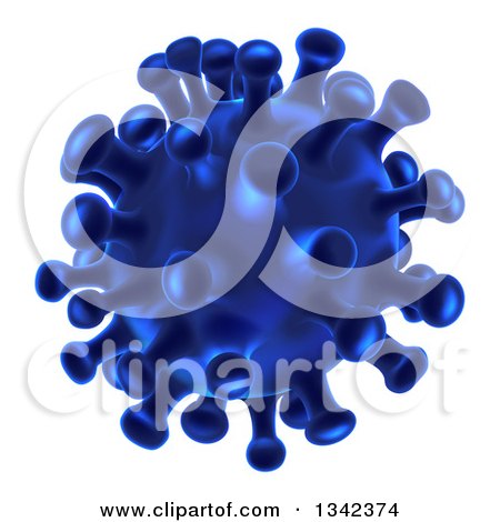 Clipart of a 3d Blue Virus or Germ Cell - Royalty Free Vector Illustration by AtStockIllustration