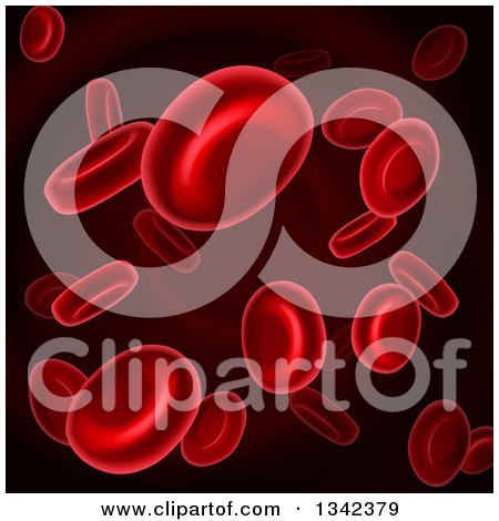 Clipart of a 3d Background of Red Blood Cells - Royalty Free Vector Illustration by AtStockIllustration