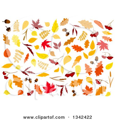 Clipart of Colorful Autumn Leaves 3 - Royalty Free Vector Illustration by Vector Tradition SM