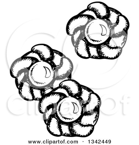 Clipart of Black and White Sketched Cookies - Royalty Free Vector Illustration by Vector Tradition SM