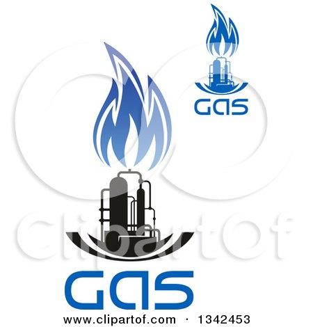 Clipart of Black and Blue Natural Gas and Flame Designs with Text 21 - Royalty Free Vector Illustration by Vector Tradition SM