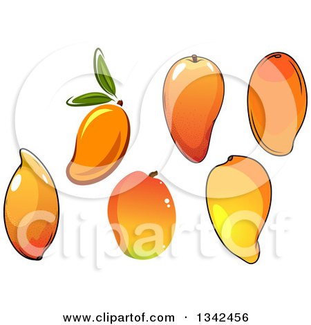 Clipart of Cartoon Mango Fruits - Royalty Free Vector Illustration by  Vector Tradition SM #1342456