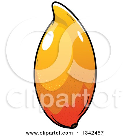Clipart of a Cartoon Shiny Mango Fruit - Royalty Free Vector Illustration by Vector Tradition SM