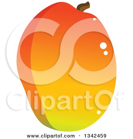 Clipart of a Cartoon Shiny Mango Fruit 3 - Royalty Free Vector Illustration by Vector Tradition SM