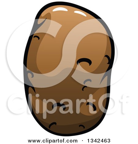 Clipart of a Cartoon Russet Potato 2 - Royalty Free Vector Illustration by Vector Tradition SM