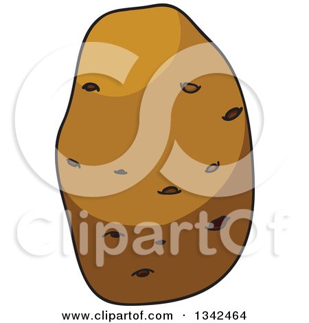 Clipart of a Cartoon Russet Potato 3 - Royalty Free Vector Illustration by Vector Tradition SM