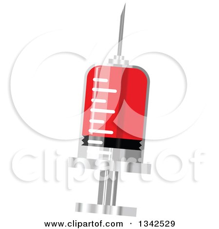 Clipart of a Cartoon Blood Syringe - Royalty Free Vector Illustration by Vector Tradition SM