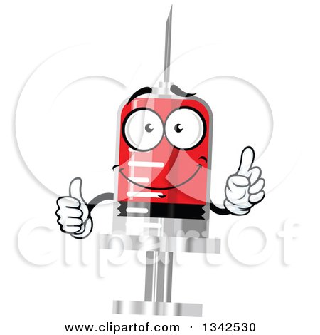 Clipart of a Cartoon Blood Syringe Character - Royalty Free Vector Illustration by Vector Tradition SM