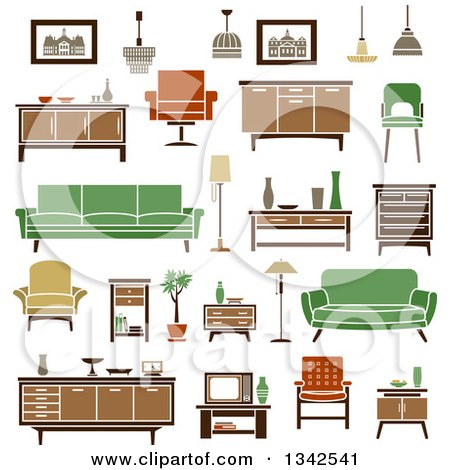 Clipart of Retro Household Furniture 8 - Royalty Free Vector Illustration by Vector Tradition SM