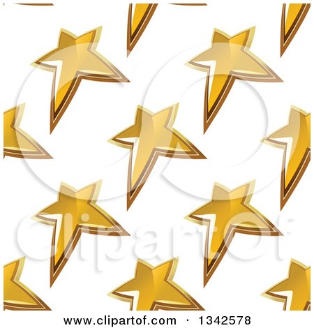 Clipart of a Seamless Background Pattern of Gold Stars 4 - Royalty Free Vector Illustration by Vector Tradition SM