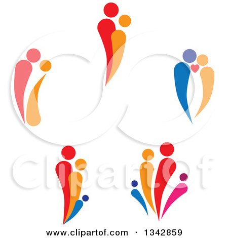 Clipart of Colorful Abstract Families and Couples - Royalty Free Vector Illustration by ColorMagic