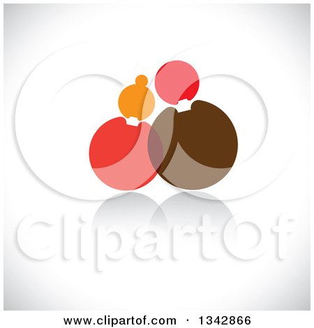 Clipart of a Cuddling Couple Made of Circles over Shading - Royalty Free Vector Illustration by ColorMagic