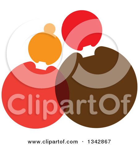 Clipart of a Cuddling Couple Made of Circles - Royalty Free Vector Illustration by ColorMagic
