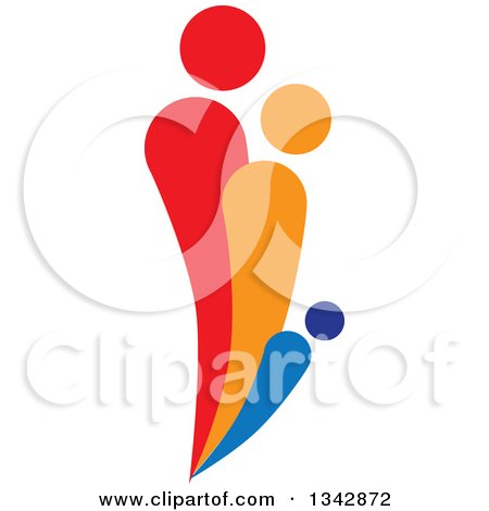 Clipart of a Colorful Abstract Family 4 - Royalty Free Vector Illustration by ColorMagic