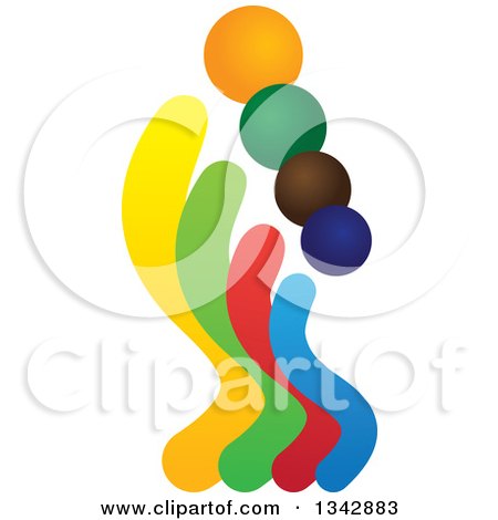 Clipart of a Colorful Abstract Family - Royalty Free Vector Illustration by ColorMagic
