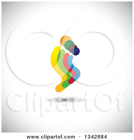 Clipart of a Colorful Abstract Family over Shading 2 - Royalty Free Vector Illustration by ColorMagic